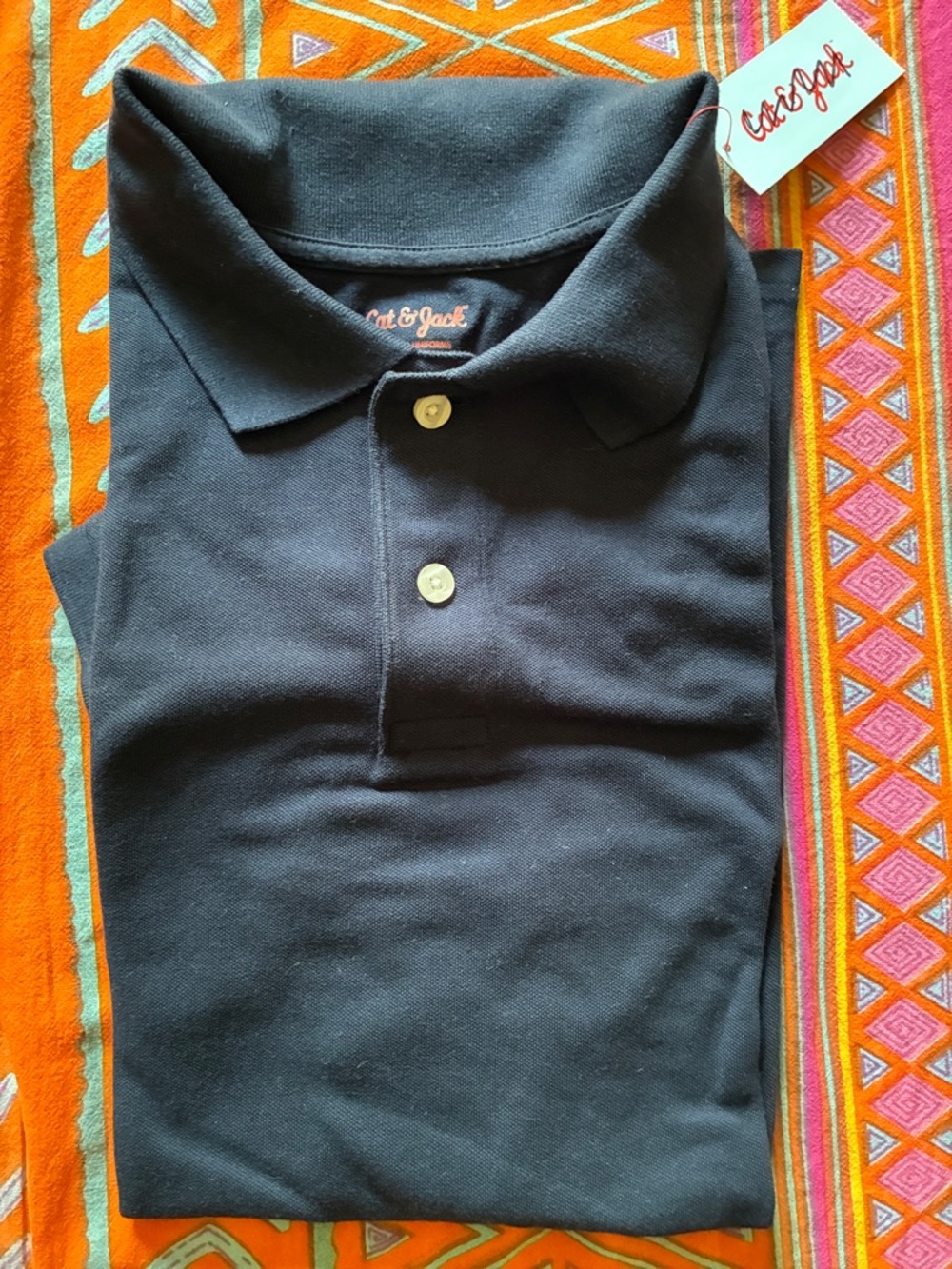 Cat & Jack Black Short-Sleeve Polo Shirt